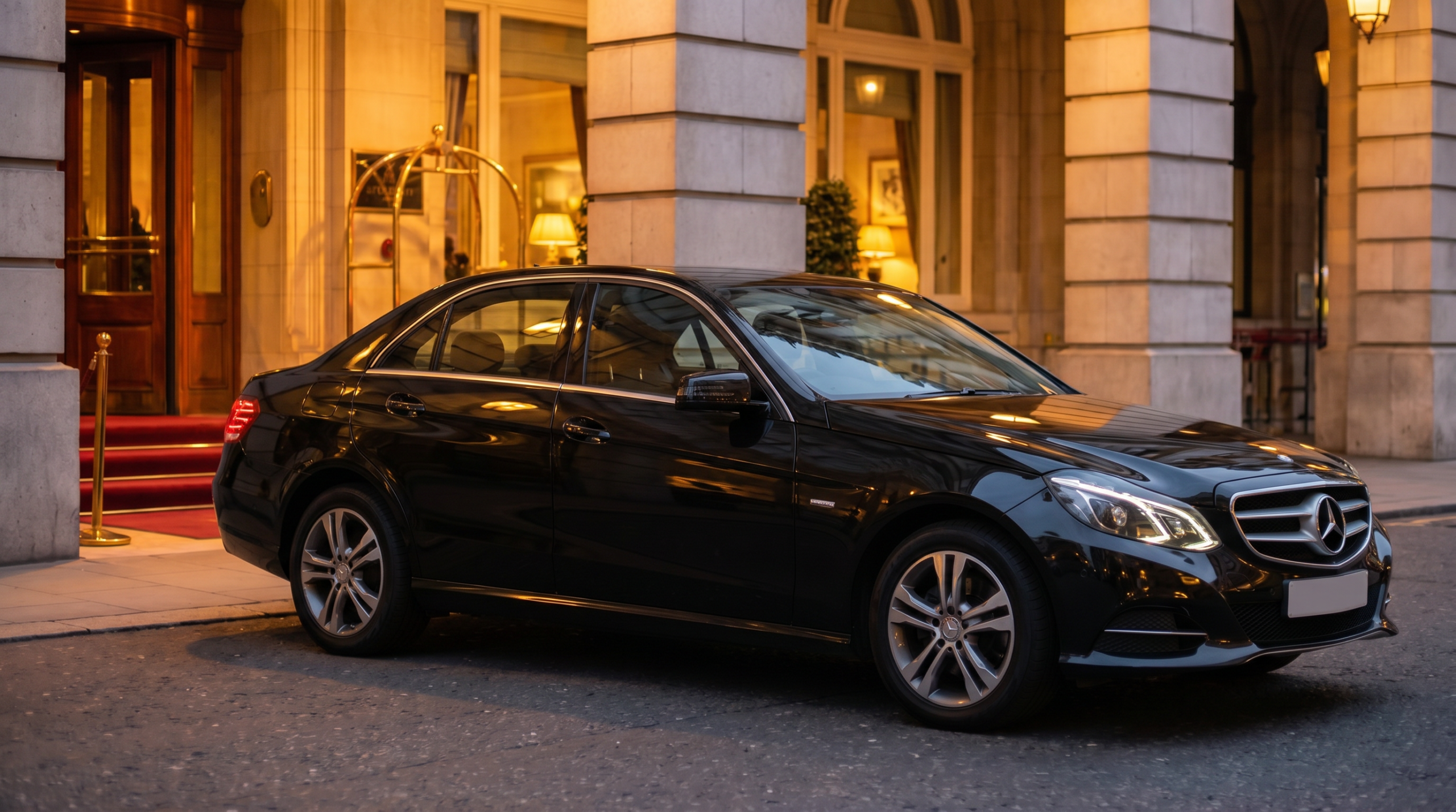 Chauffeur service — luxury car door being opened